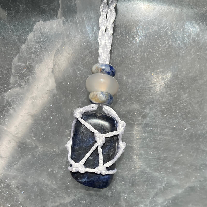 For Sale - Handmade Blue Sodalite crystal holder necklace in Gainesville, Florida