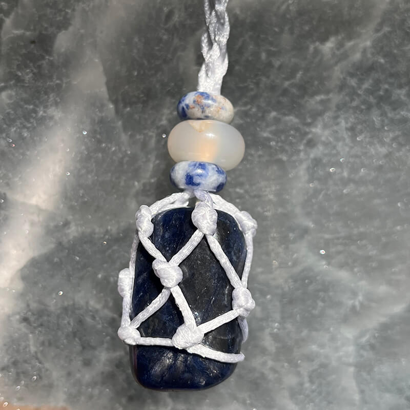 For Sale - Handmade Blue Sodalite crystal holder necklace in Gainesville, Florida