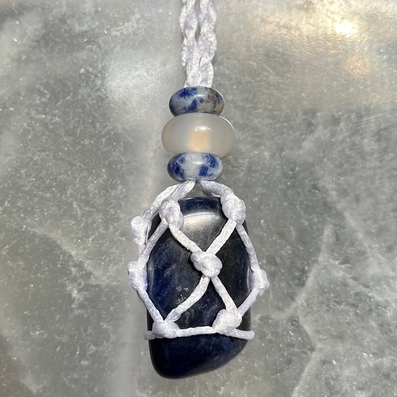 For Sale - Handmade Blue Sodalite crystal holder necklace in Gainesville, Florida