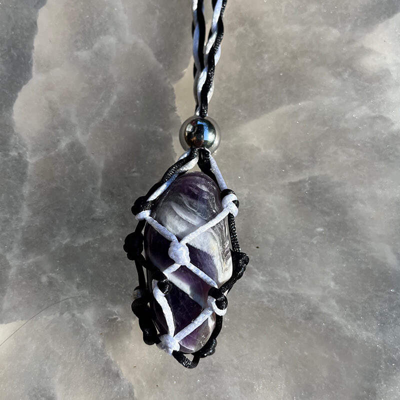 For Sale - Handmade Dogtooth Amethyst crystal holder necklace in Gainesville, Florida
