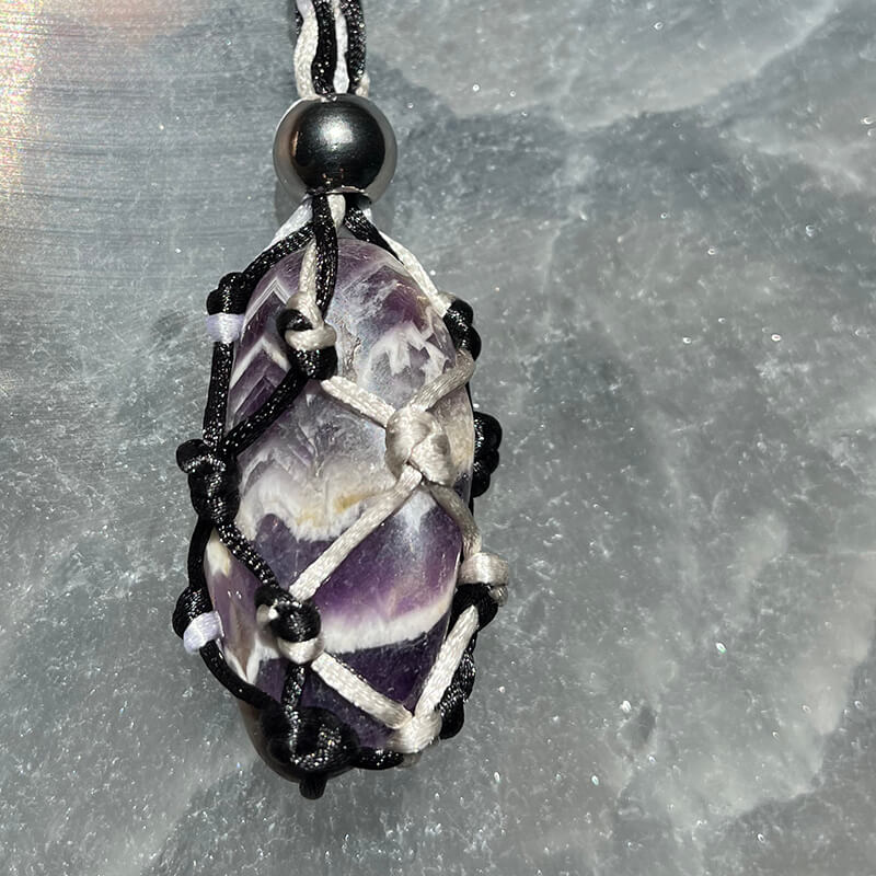 For Sale - Handmade Dogtooth Amethyst crystal holder necklace in Gainesville, Florida