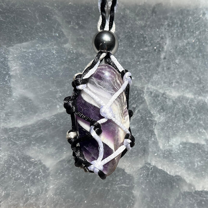 For Sale - Handmade Dogtooth Amethyst crystal holder necklace in Gainesville, Florida