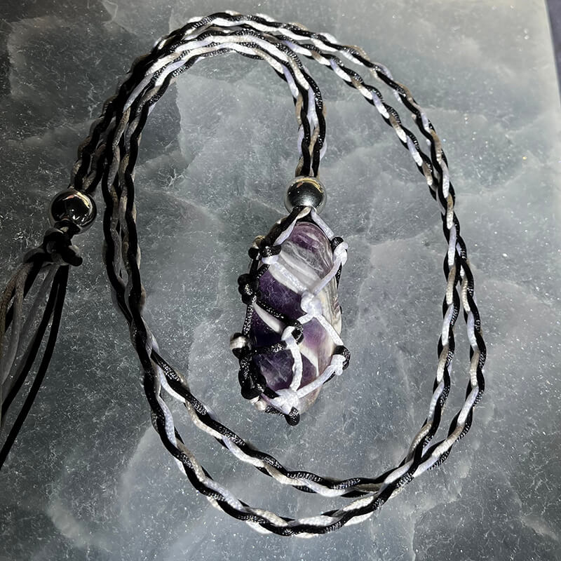 For Sale - Handmade Dogtooth Amethyst crystal holder necklace in Gainesville, Florida