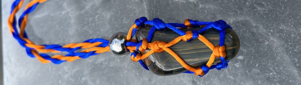 Blue Tiger’s Eye Crystal Holder Pendant&nbsp;Necklace