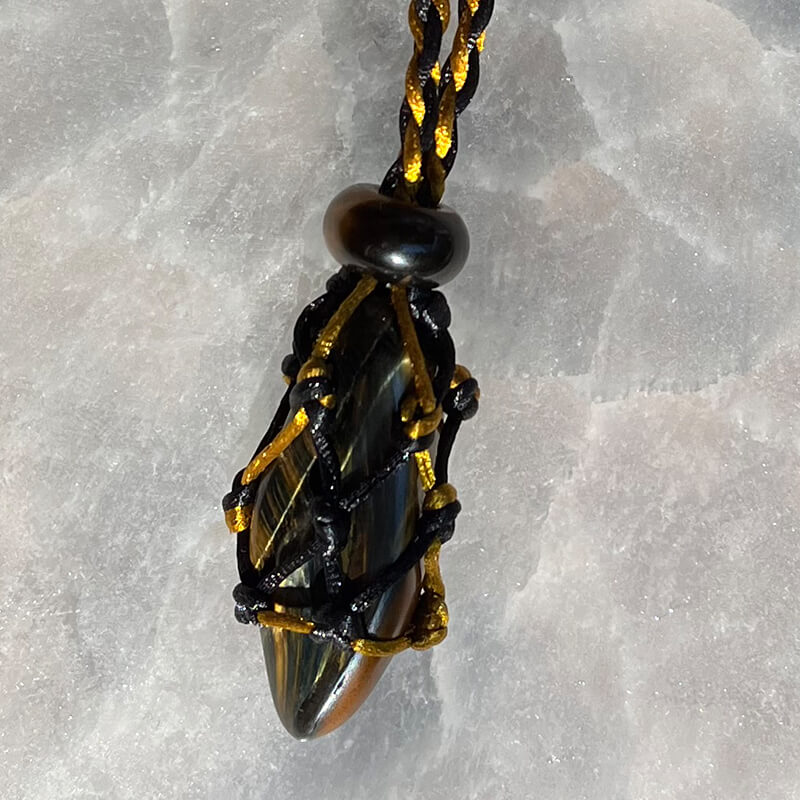For Sale - Handmade Tiger's Eye crystal holder necklace in Gainesville, Florida