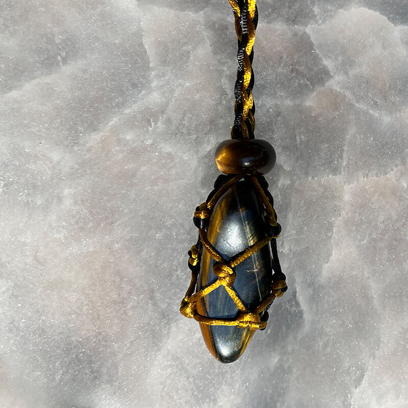 For Sale - Handmade Tiger's Eye crystal holder necklace in Gainesville, Florida