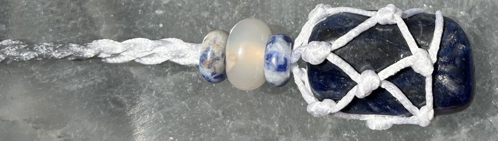 Blue Sodalite Crystal Holder Pendant&nbsp;Necklace