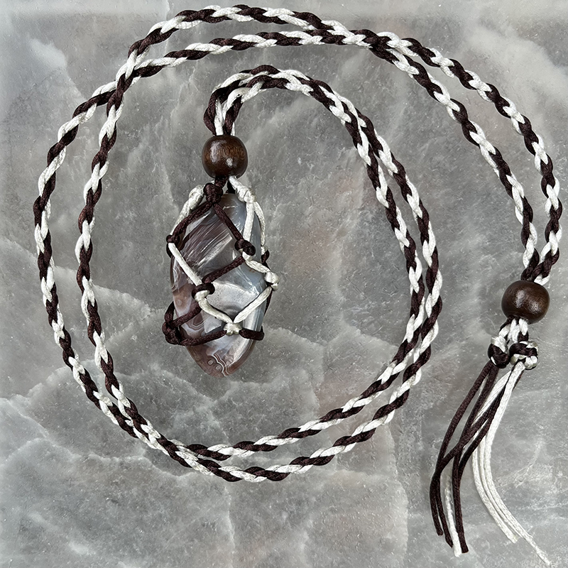 For Sale - Handmade Botswana Agate crystal holder necklace in Gainesville, Florida