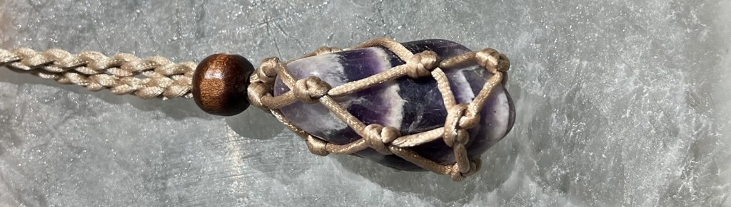For Sale - Handmade Dogtooth Amethyst crystal holder necklace in Gainesville, Florida
