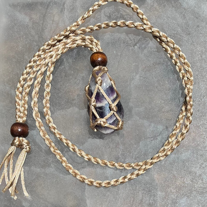 For Sale - Handmade Dogtooth Amethyst crystal holder necklace in Gainesville, Florida