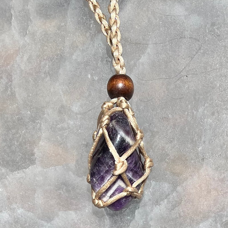 For Sale - Handmade Dogtooth Amethyst crystal holder necklace in Gainesville, Florida