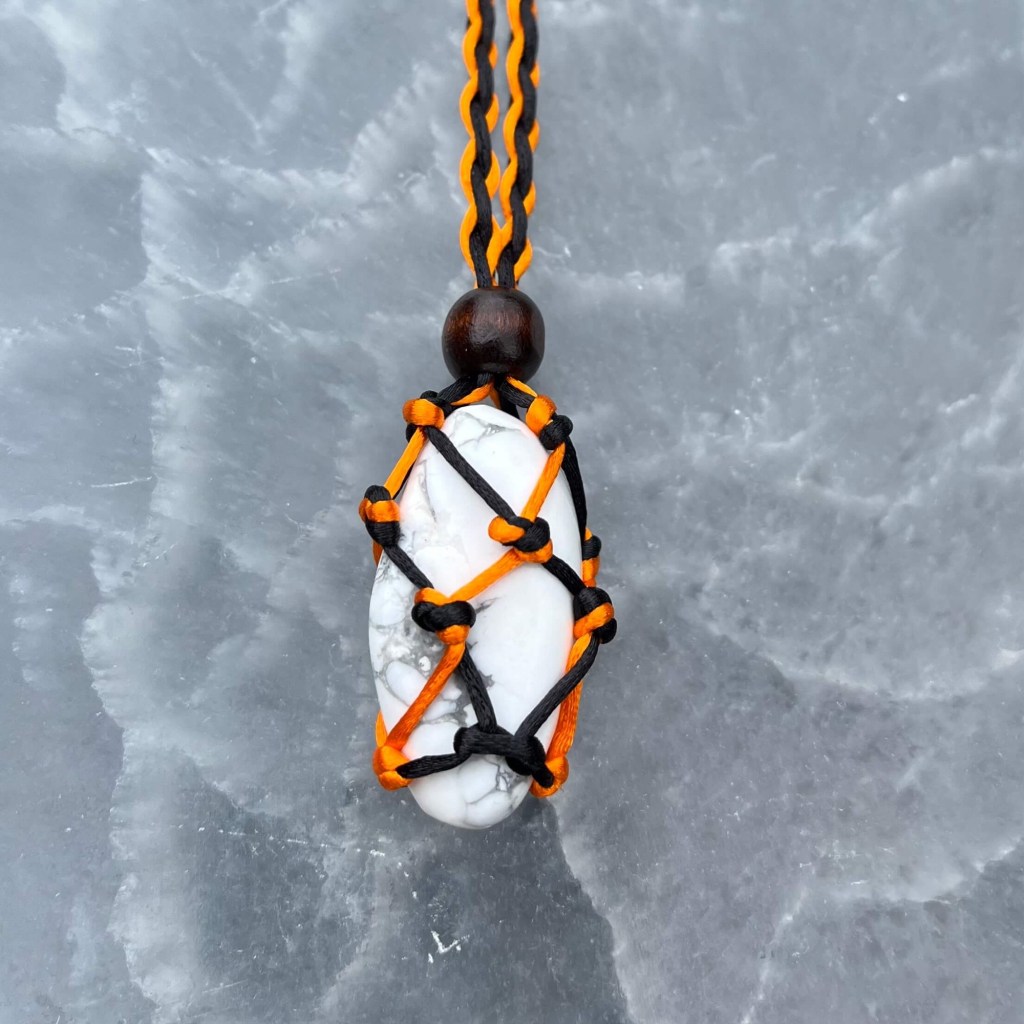 For Sale - Handmade Halloween Howlite crystal holder necklace in Gainesville, Florida