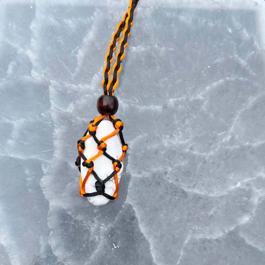 For Sale - Handmade Halloween Howlite crystal holder necklace in Gainesville, Florida