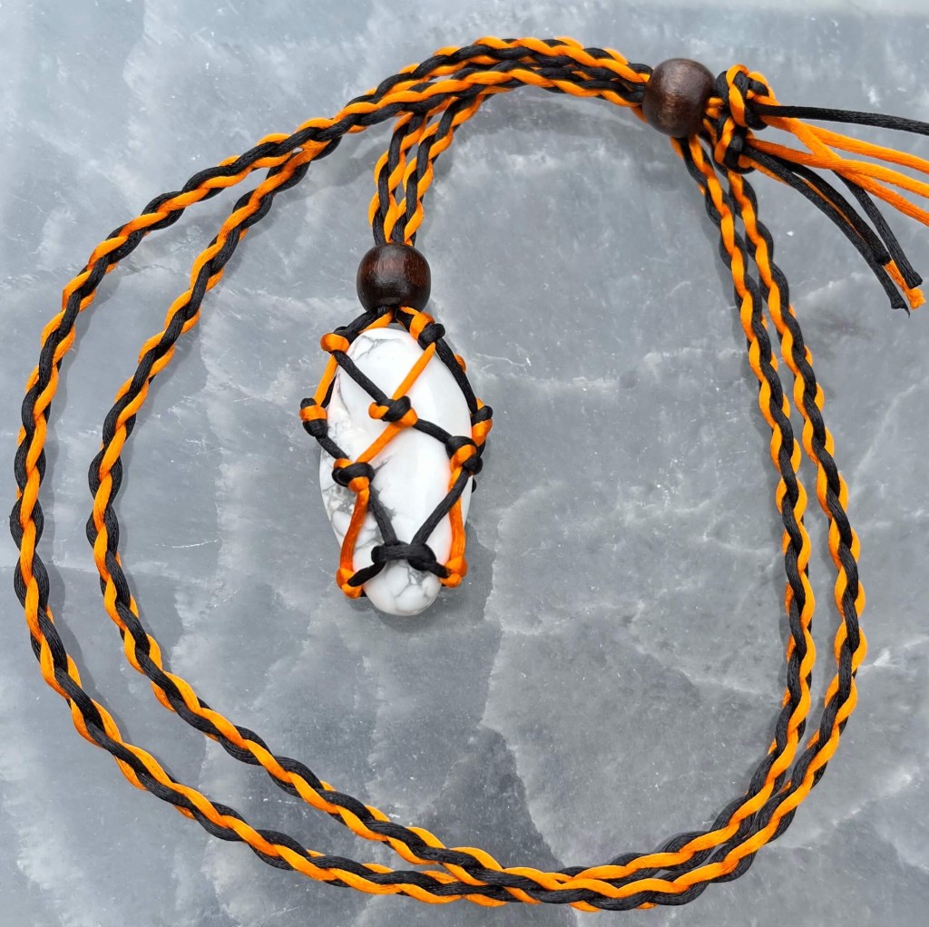 For Sale - Handmade Halloween Howlite crystal holder necklace in Gainesville, Florida